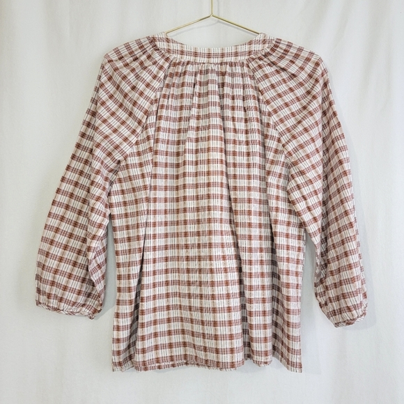Plaid V Neck Blouse*NWT* Sz S* Universal Thread - Picture 9 of 9